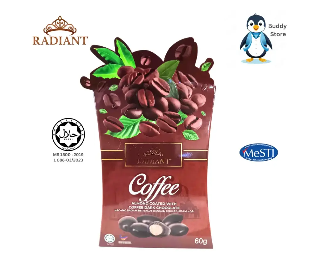 RADIANT ALMOND COATED WITH COFFEE DARK CHOCOLATE 60G