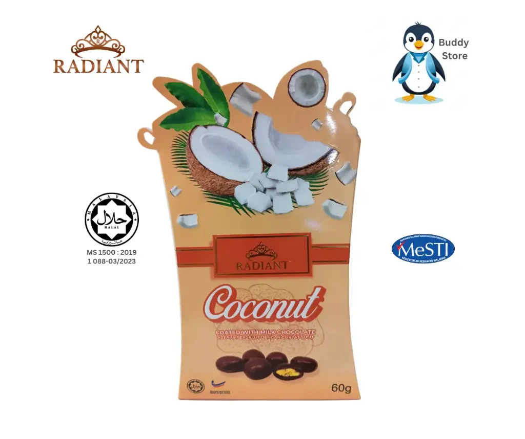RADIANT COCONUT COATED WITH MILK CHOCOLATE 60G