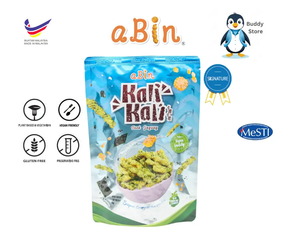 Snack Food Keropok Abin Kali Kali Corn Stick - Seaweed Flavor (60g)