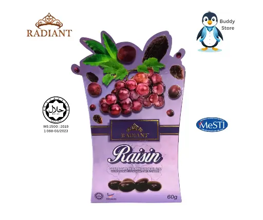 RADIANT RAISIN COATED WITH DARK CHOCOLATE