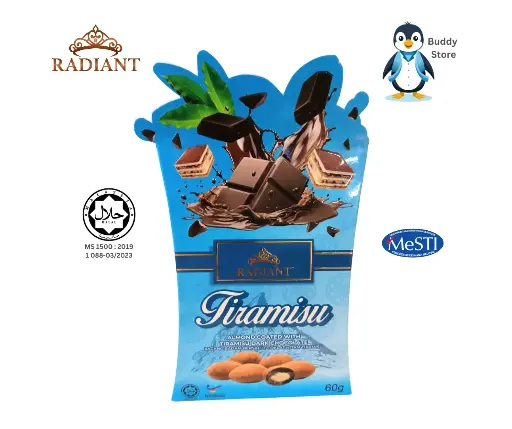 RADIANT ALMOND COATED WITH TIRAMISU DARK CHOCOLATE 60G